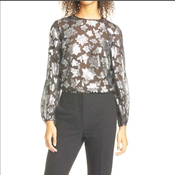 𝅺BNWT Club Monaco Crewneck Jacquard Top - Picture 3 of 17